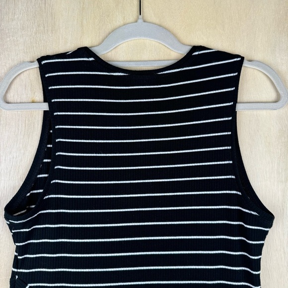 Mossimo Supply CO. Dress Striped Black White Midi size Medium Sleeveless - Picture 4 of 9